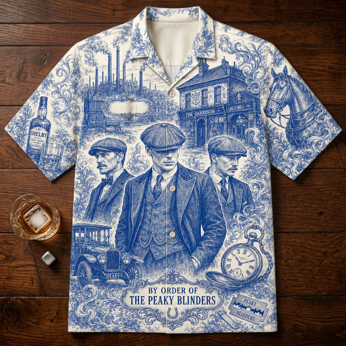 By Order of the Peaky Blinders - Personalized Toile de Jouy Hawaiian Shirt