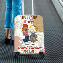 Load image into Gallery viewer, Personalized Luggage Cover for Couples - Travel Partner for Life Luggage Covers PopCulturePrints
