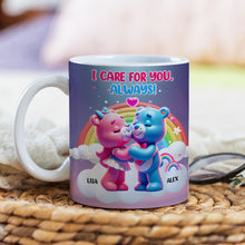 Load image into Gallery viewer, Personalized Bear Couple Coffee Mug - I Care For You, Always! Coffee Mug PopCulturePrints

