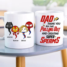 Load image into Gallery viewer, Super Dad Personalized Superhero Mug - Fun Father&#39;s Day Gift Coffee Mug PopCulturePrints
