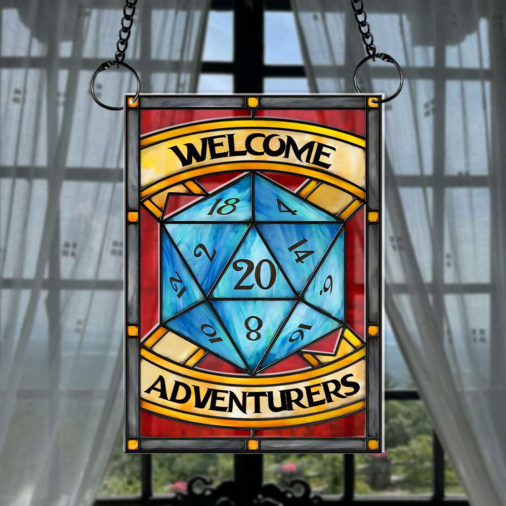 Adventurers' Welcome Suncatcher Ornament for Gamers Suncatcher PopCulturePrints