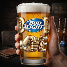 Load image into Gallery viewer, "Best Dad Ever!" - Family Fist Bump Tumbler Glass - Personalized Gift for Dad and Grandpa Beer Glasses PopCulturePrints
