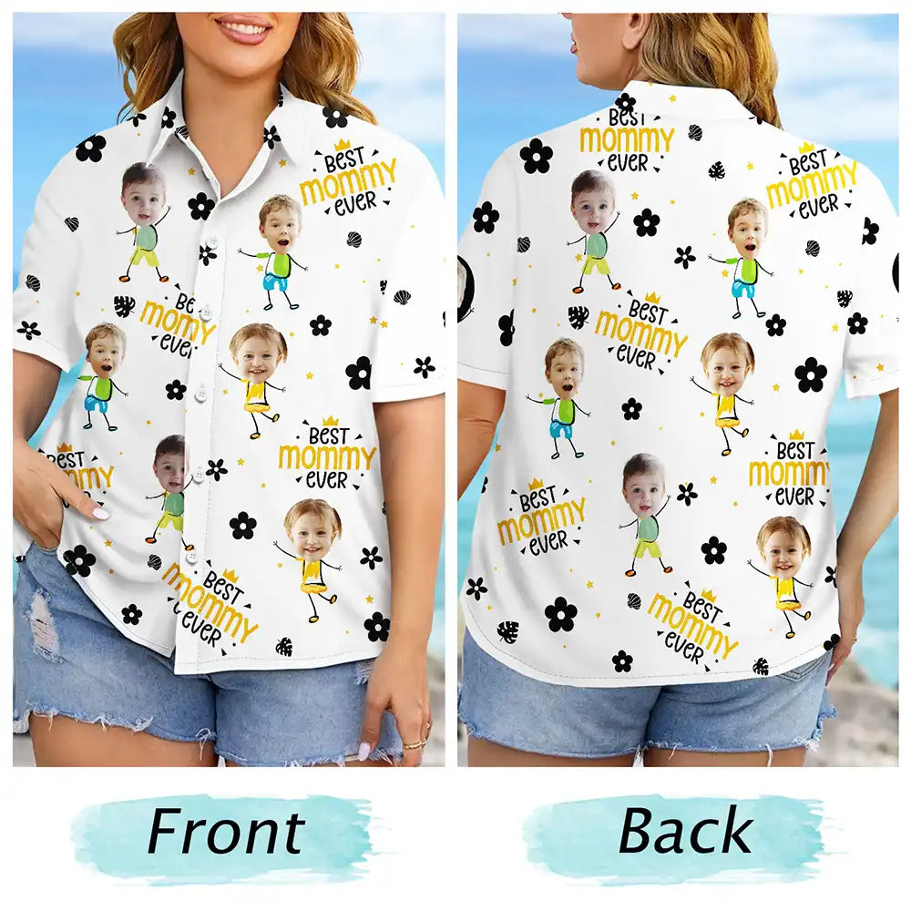 The Best Mom Ever - Custom Photo Hawaiian Shirt for Mother's Day Gifts Hawaiian Shirt PopCulturePrints