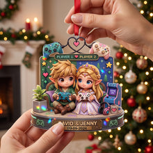Load image into Gallery viewer, Player 1 &amp; Player 2 Christmas Tree Ornament - Personalized Gift for Gamers

