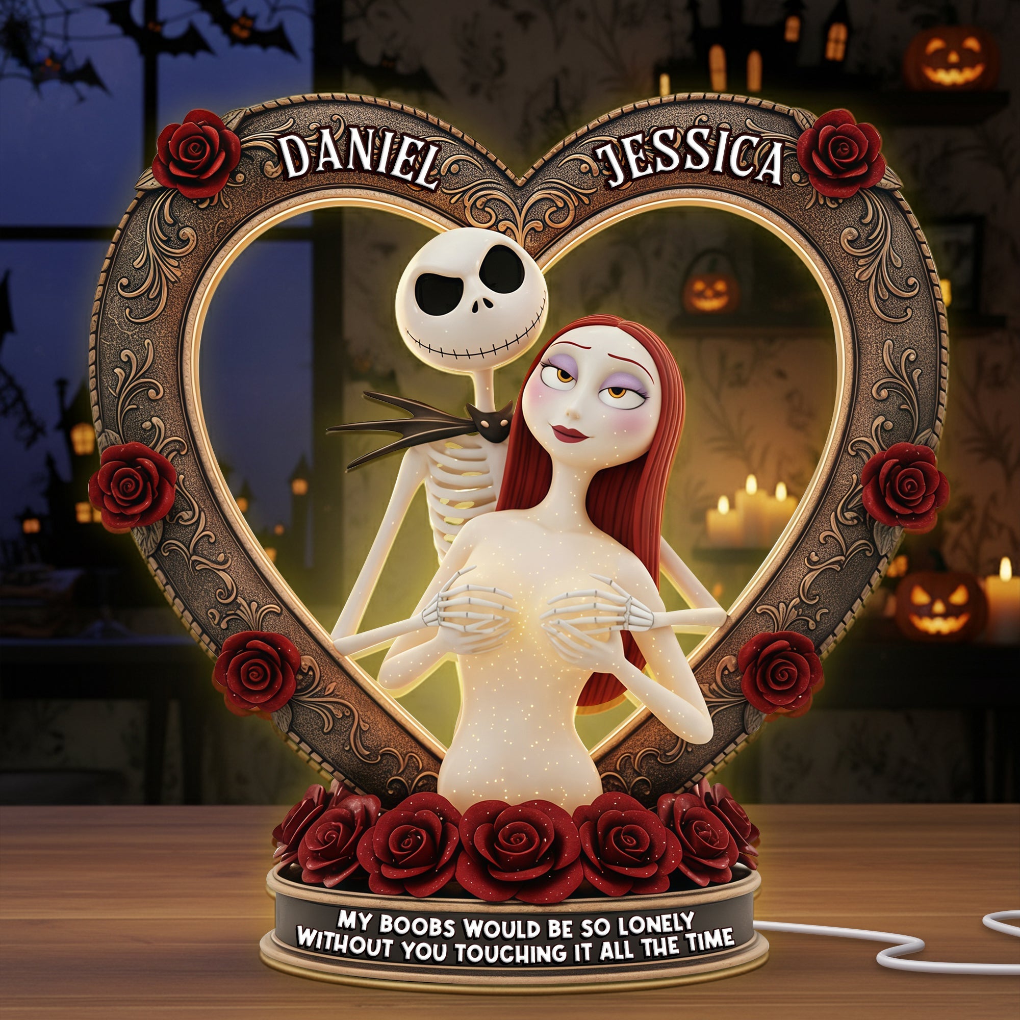 Love is Eternal - Spooky Couple Light Box - Personalized Gifts for Couples Light Box PopCulturePrints