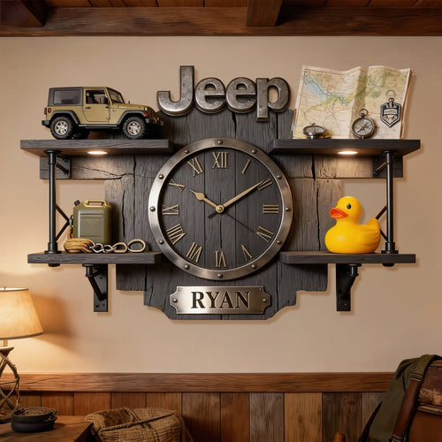 Adventure Awaits: Personalized Off-Road Car Wall Clock - Unique Gift for Adventure Enthusiasts Hanging Wall Clock PopCulturePrints
