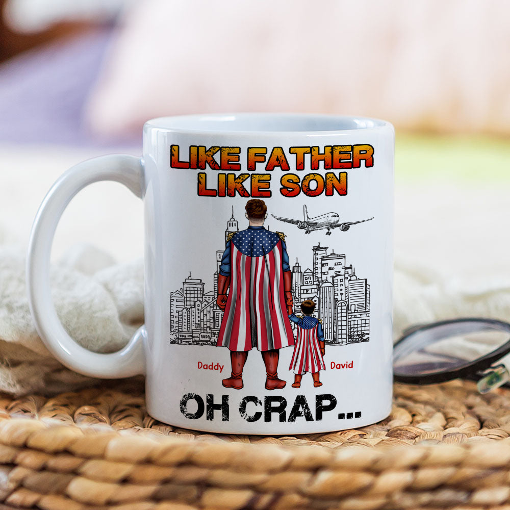 “Like Father Like Son” - Personalized Dad Coffee Mug | Perfect Gift for Dads & Grandpas Coffee Mug PopCulturePrints