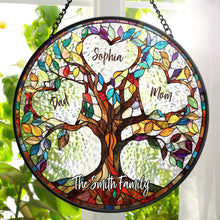 Load image into Gallery viewer, Mom’s Family Tree of Love - Custom Stained Glass Window Suncatcher Suncatcher Ornament PopCulturePrints

