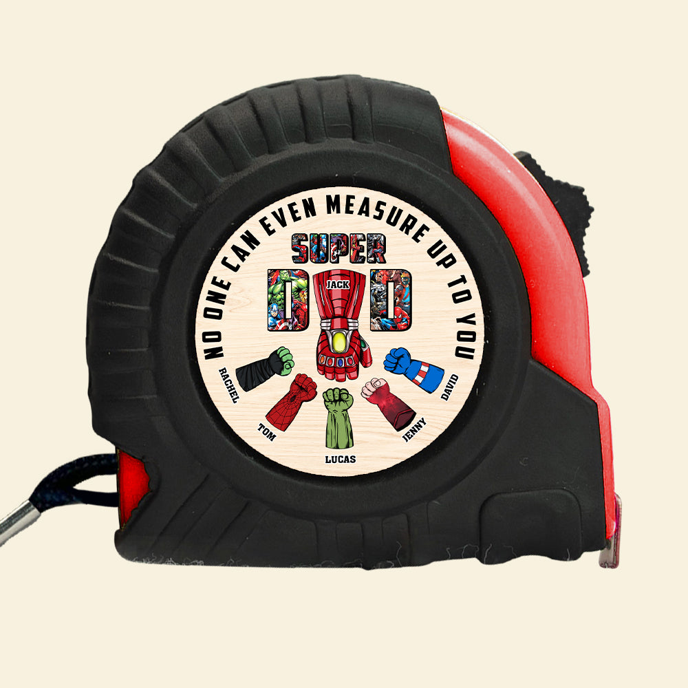 Super Dad Personalized Tape Measure - Unique Gift for Father's Day Tape Measures PopCulturePrints
