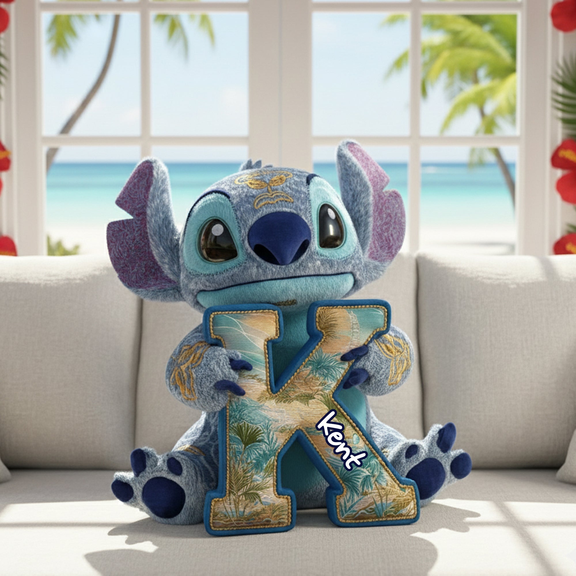 Embrace Adventure with Our Tropical Alien Alphabet Pillow - Personalized Gift for Adventure Lovers Pillow PopCulturePrints
