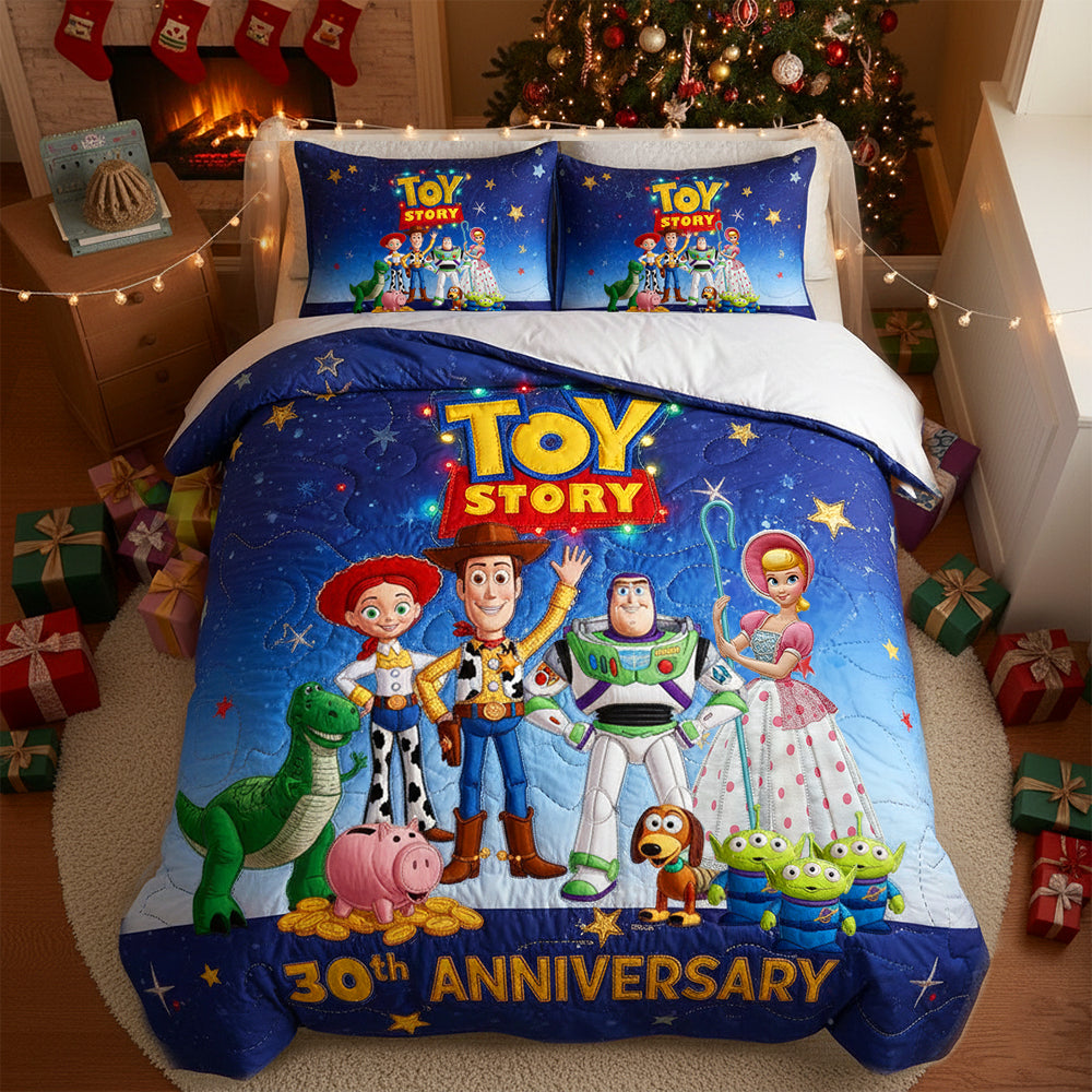 Celebrate Love with Toy Story Anniversary Quilt Bed Set - Personalized Gifts for Movie Lovers Blanket PopCulturePrints