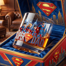 Load image into Gallery viewer, "Super Dad, The Ultimate Hero!" - Personalized Drinking Glass for Dads and Grandpas Glass PopCulturePrints
