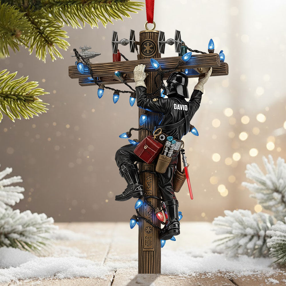 Climb High with Joy: Lineman Ornament - Personalized Christmas Gift for Everyone Ornament PopCulturePrints