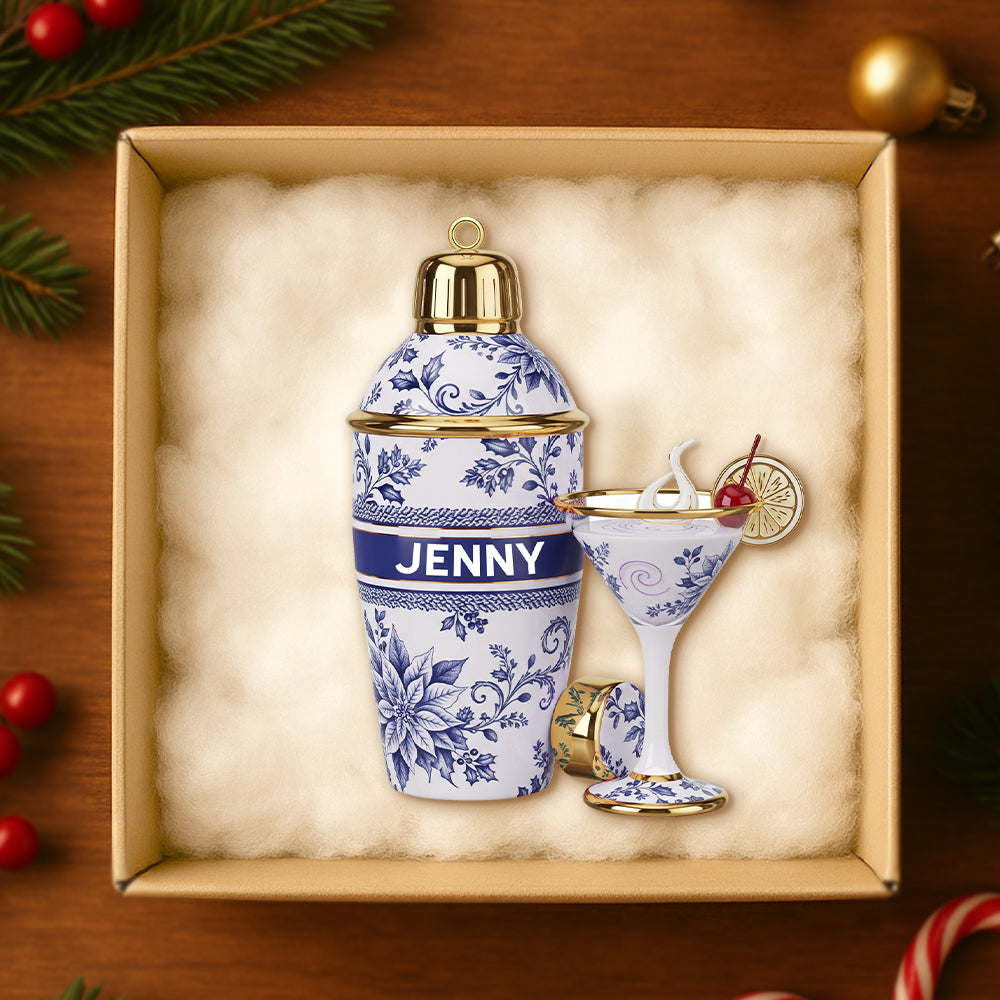 Cheers to Memories – Personalized Christmas Ornament for Bartenders Ornament PopCulturePrints
