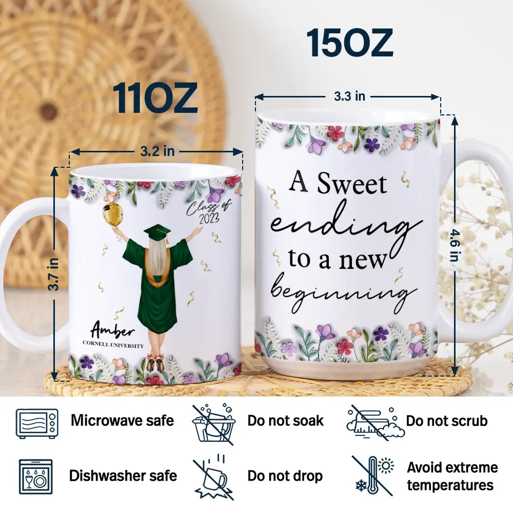 A Sweet Ending To A New Beginning - Personalized 3D Inflated Effect Printed Mug Mug PopCulturePrints