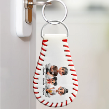 Load image into Gallery viewer, “Daddy&#39;s Dream Team” - Personalized Leather Baseball Keychain - Gift for Dad, Grandpa, and Loved Ones Leather Baseball Keychain PopCulturePrints
