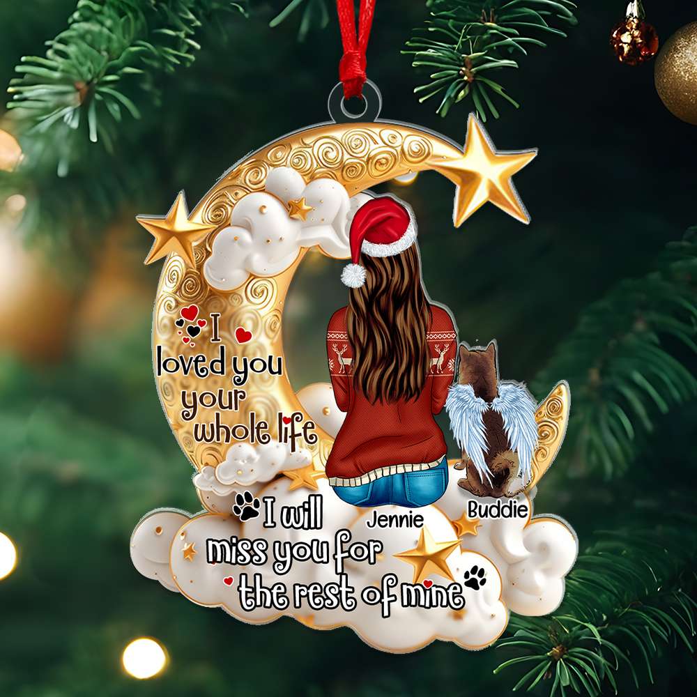Personalized Dog Lover's Christmas Acrylic Ornament Ornament PopCulturePrints