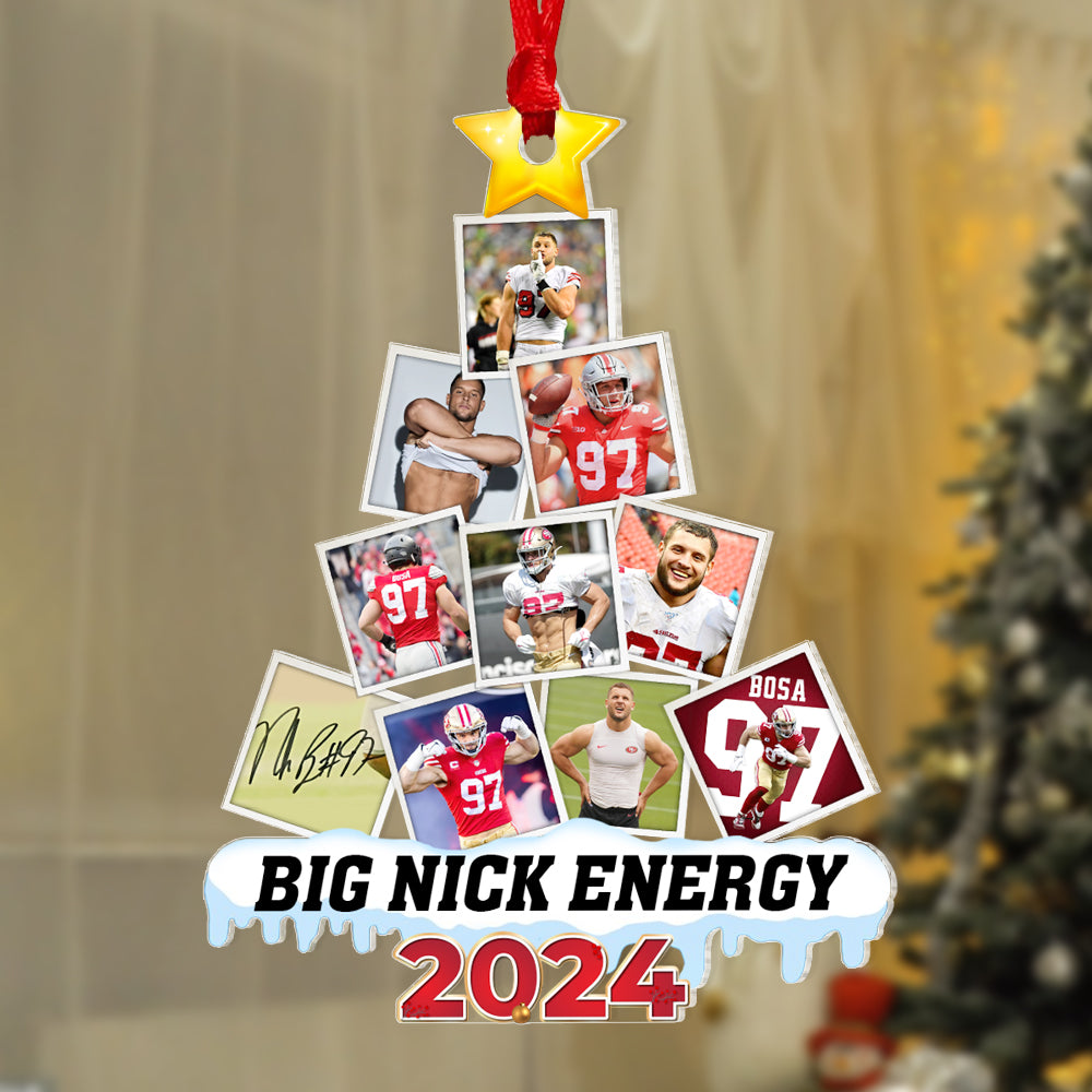 Personalized Football Fans Christmas Ornament - Custom Photo Gift