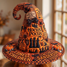 Load image into Gallery viewer, "Oh look, Another glorious morning!" - Macabre Spell Sisters Quilted Witch Hat - Personalized Gift for Witch Lovers
