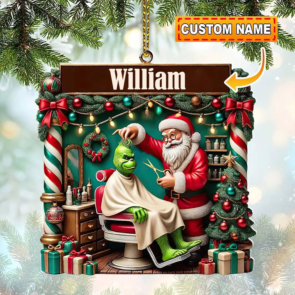 Personalized Christmas Ornament for Barber Lovers Ornament PopCulturePrints