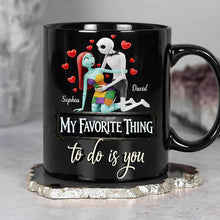 Load image into Gallery viewer, My Favorite Thing to Do Is You - Gothic Couple Personalized Coffee Mug Coffee Mug PopCulturePrints
