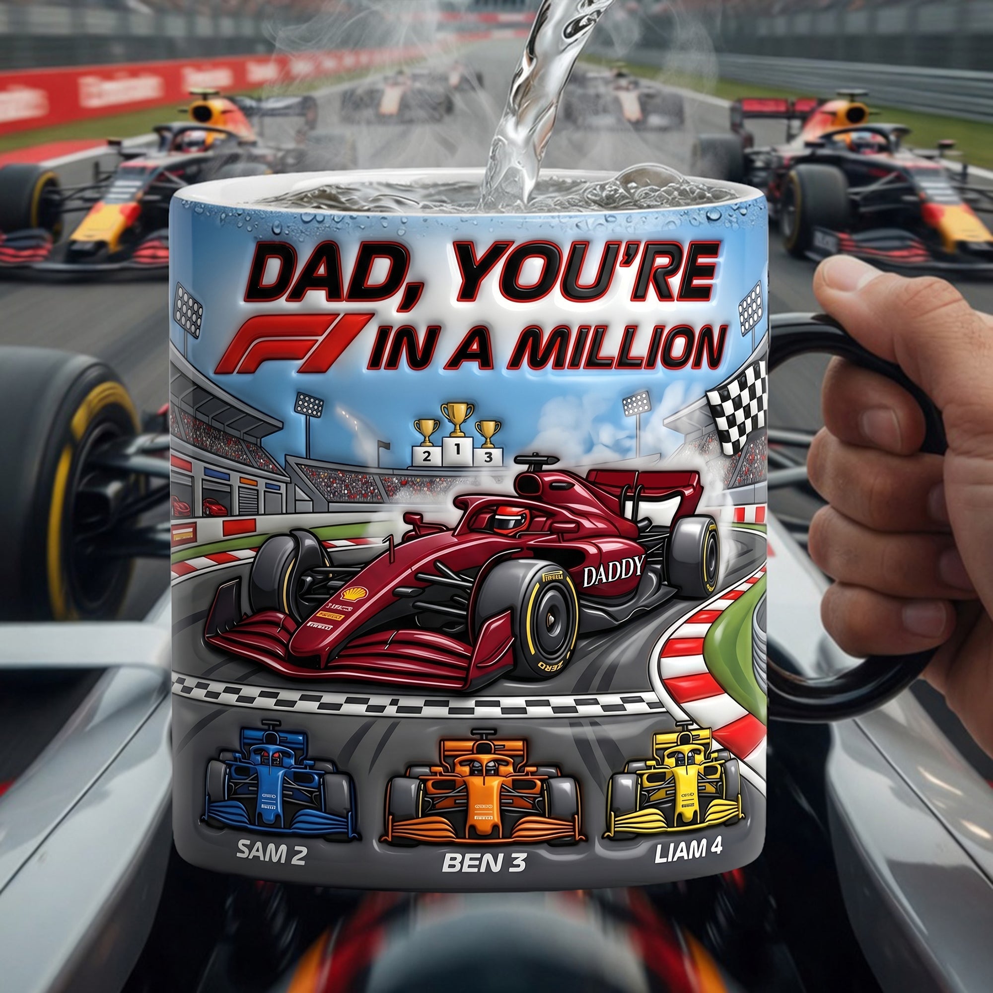 Dad, You’re In A Million - Custom Magic Coffee Mug for Racing Dads Coffee Mug PopCulturePrints