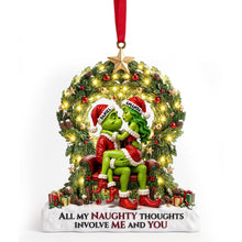 Load image into Gallery viewer, All My Naughty Thoughts Involve Me and You - Personalized Naughty Couple Christmas Ornament
