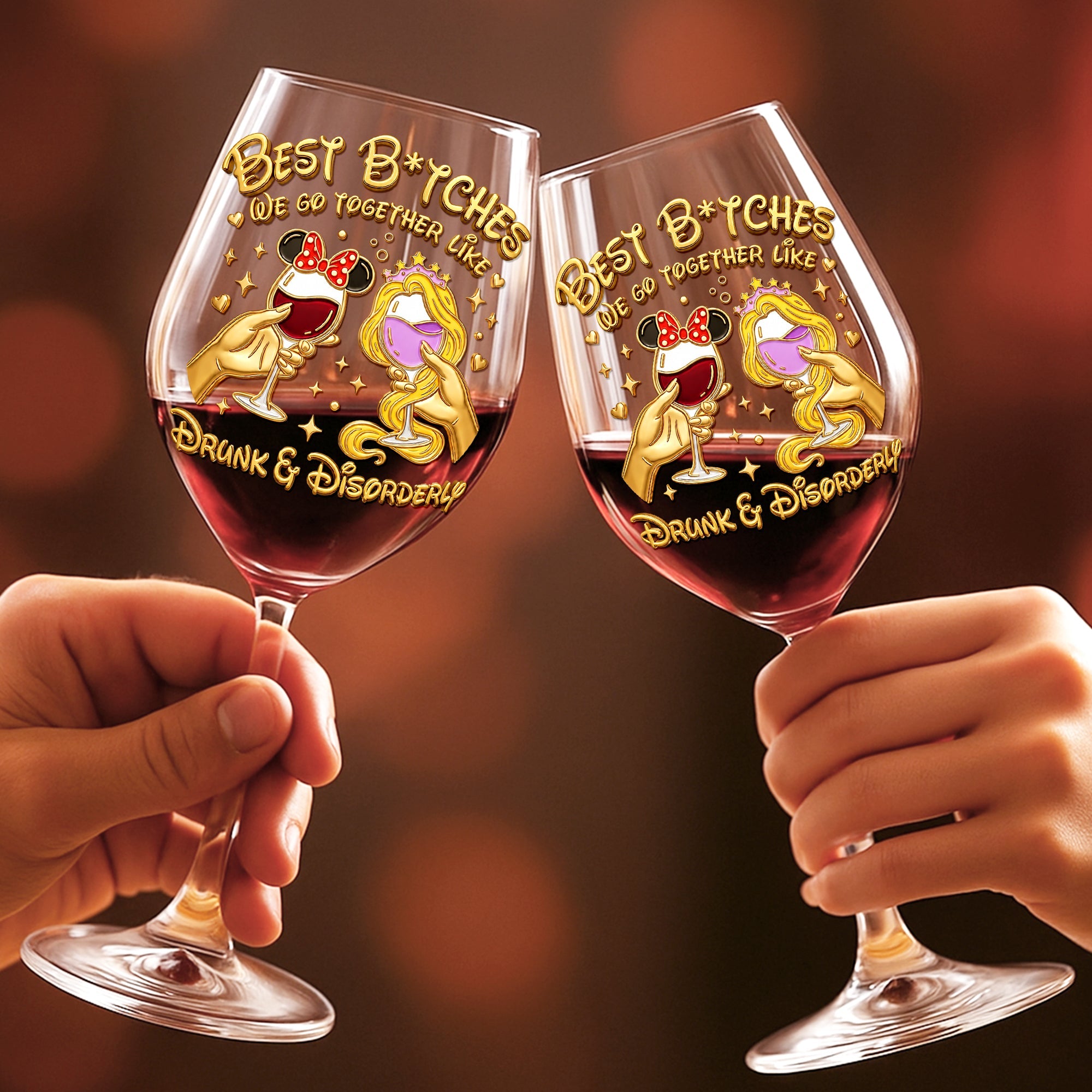 Best B*tches Wine Glass - Personalized Gifts For Besties