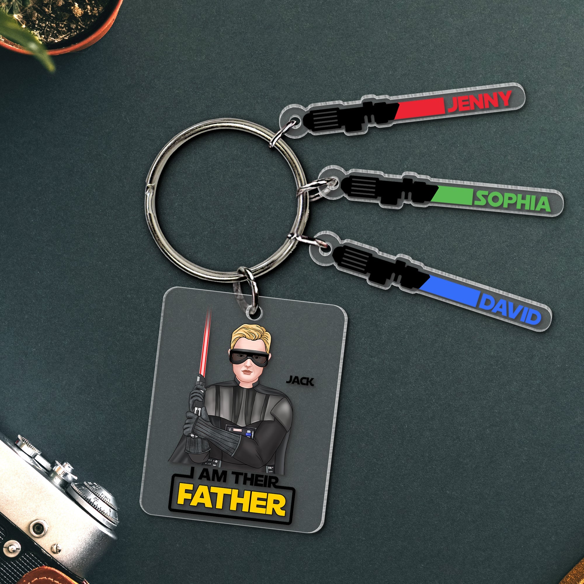 Customizable Galactic Dad Keychain - Perfect Father's Day Gift Keychains PopCulturePrints