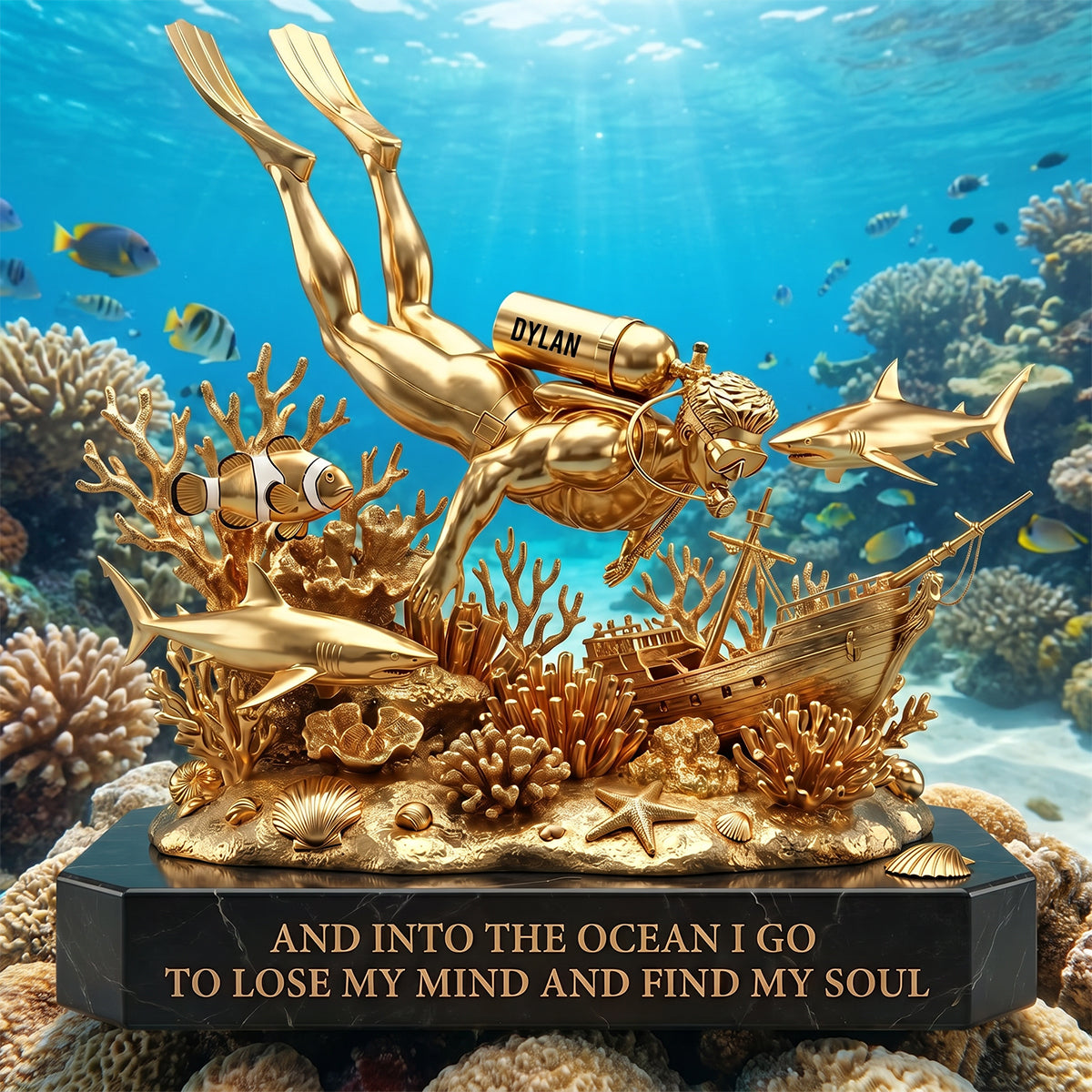 Scuba Diving Acrylic Plaque - Personalized Gifts For For Ocean Lovers 04DTDT260626 Shaped Plaques PopCulturePrints