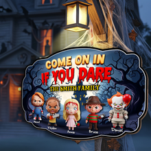 Load image into Gallery viewer, Embrace the Spookiness: Haunted Family Wood Sign - Personalized Gift for Halloween Lovers Wood Sign PopCulturePrints
