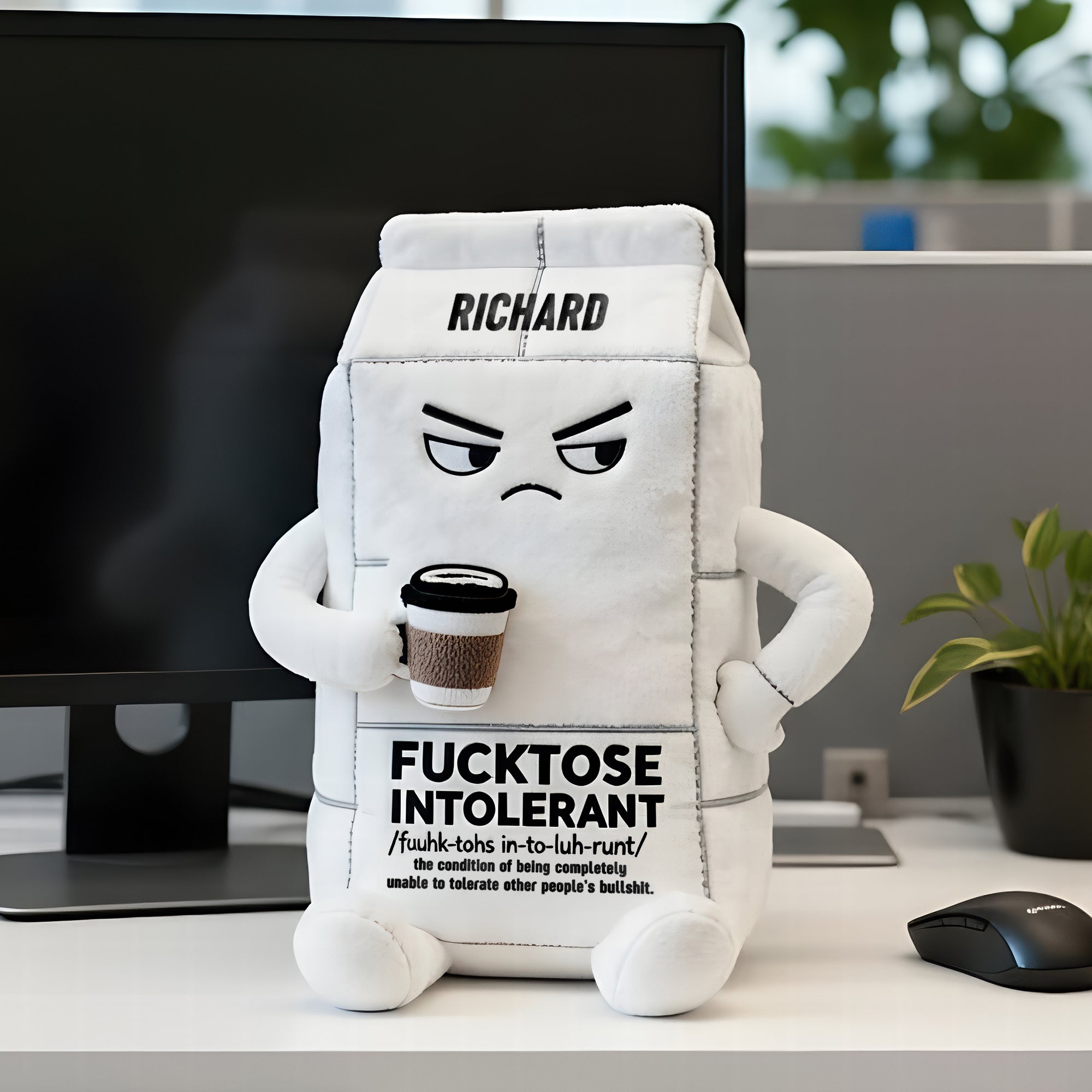 "Embrace the Humor of Being Stupidly Intolerant" - Custom Shape Pillow, Perfect Personalized Gift for Office Workers Pillow PopCulturePrints