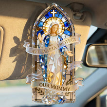 Load image into Gallery viewer, Ave Maria Protect - Personalized Religious Car Visor Clip for Mom Car Visor Clip PopCulturePrints
