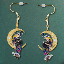 Load image into Gallery viewer, Embrace the Magic: Black Cat &amp; Witch Acrylic Earrings - Personalized Gifts for Witch Lovers Earrings PopCulturePrints

