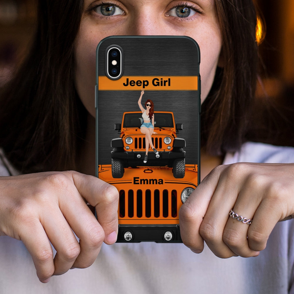 Personalized Jeep Girl Phone Case - Custom Name Gift