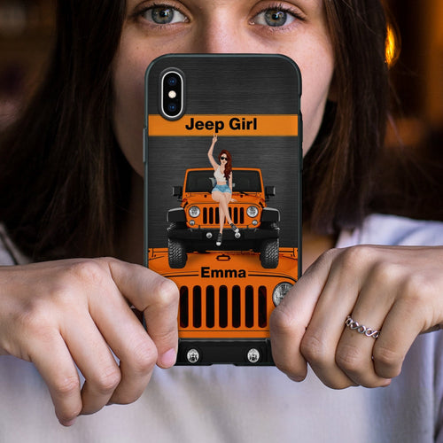 Personalized Jeep Girl Phone Case - Custom Name Gift Phone Case PopCulturePrints