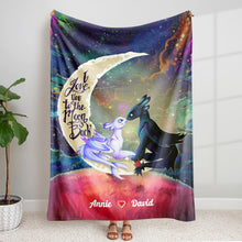 Load image into Gallery viewer, Custom Couple Gift Blanket - Love You to the Moon and Back | Valentine&#39;s Day Gifts Blanket PopCulturePrints
