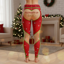 Load image into Gallery viewer, Love is in the Legs - Funny Couple Legging, Personalized Gifts for Your Special Someone Shorts and Pants PopCulturePrints
