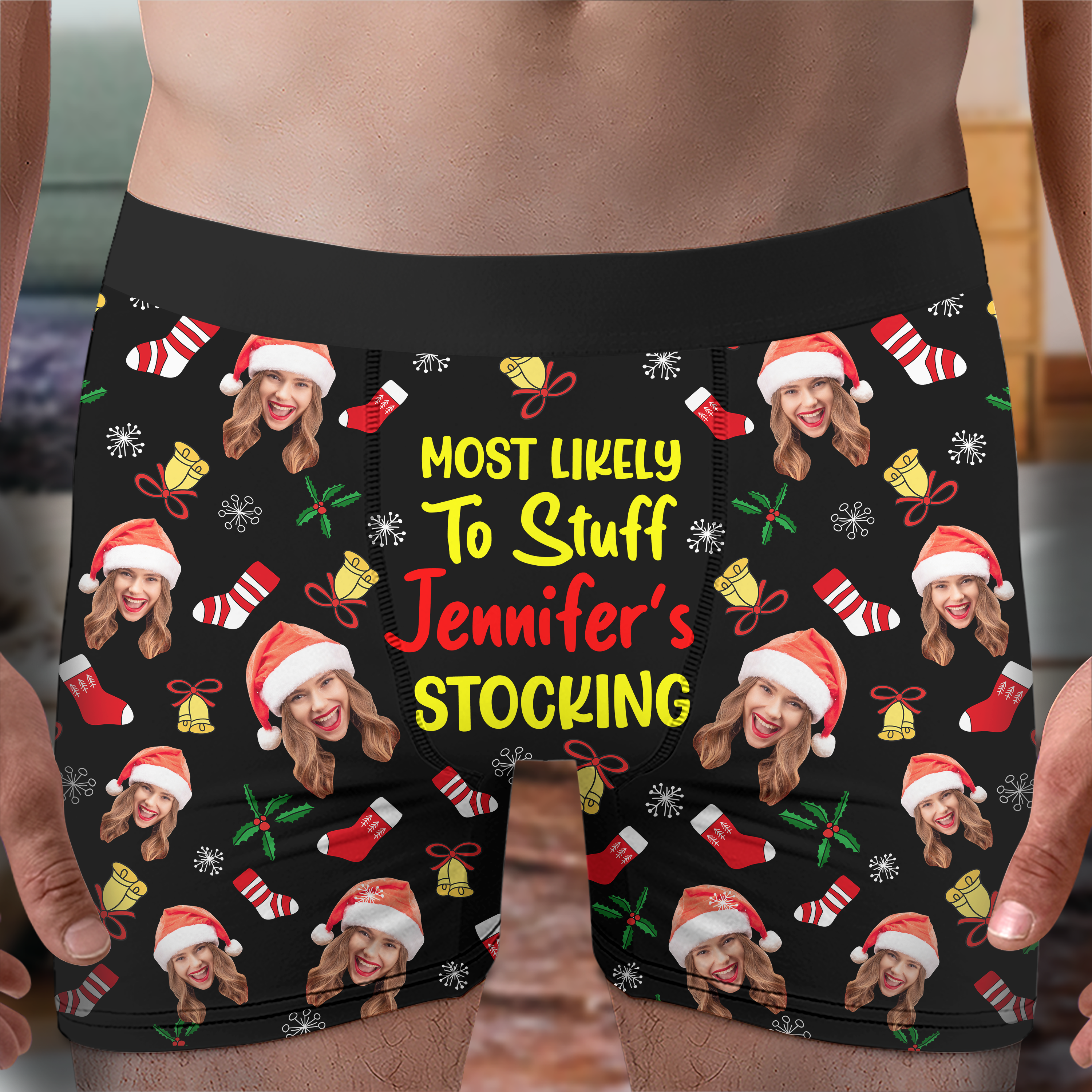 Custom Photo Christmas Men's Boxers and Women's Briefs