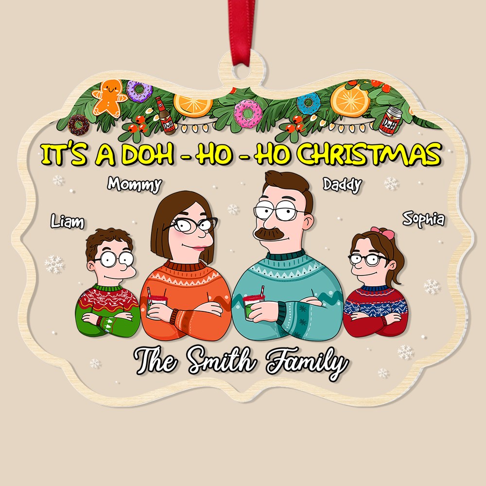 Custom Family Christmas Ornament: Doh-Ho-Ho Design Ornament PopCulturePrints