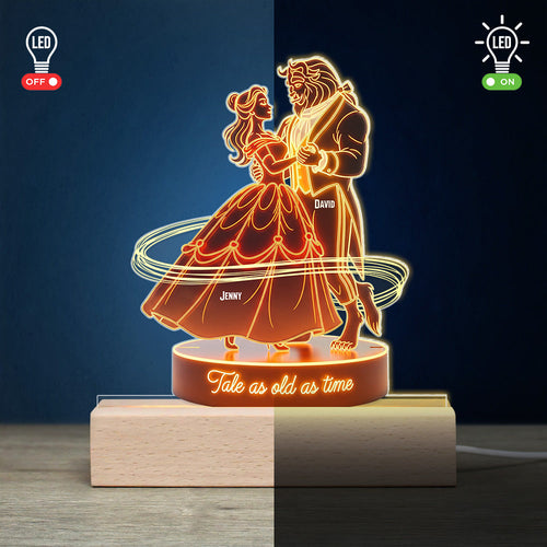 Tale as Old as Time - Personalized Fairy Tales LED Light for Couples Led Night Light PopCulturePrints