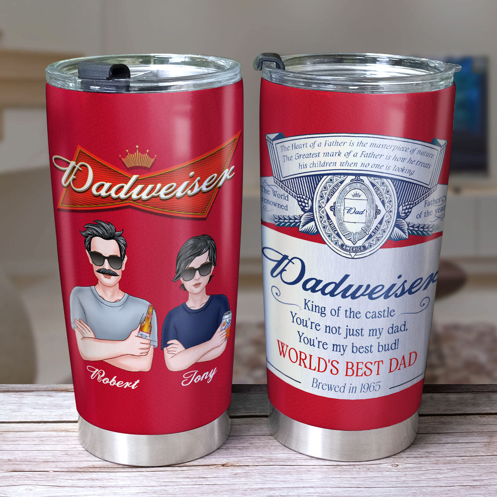 Dadweiser Personalized World's Best Dad Tumbler Tumbler Cup PopCulturePrints