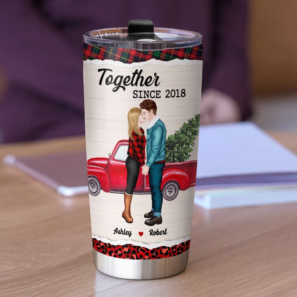 Personalized Kissing Couple Tumbler - Perfect Anniversary Gift