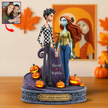 Load image into Gallery viewer, We&#39;re Simply Meant to Be - Spooky Couple Acrylic Plaque - Personalized Halloween Gift Shaped Plaques PopCulturePrints
