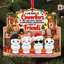 Load image into Gallery viewer, Funny Work Besties Christmas Ornament - Personalized Gift for Coworkers &amp; Friends Ornament PopCulturePrints
