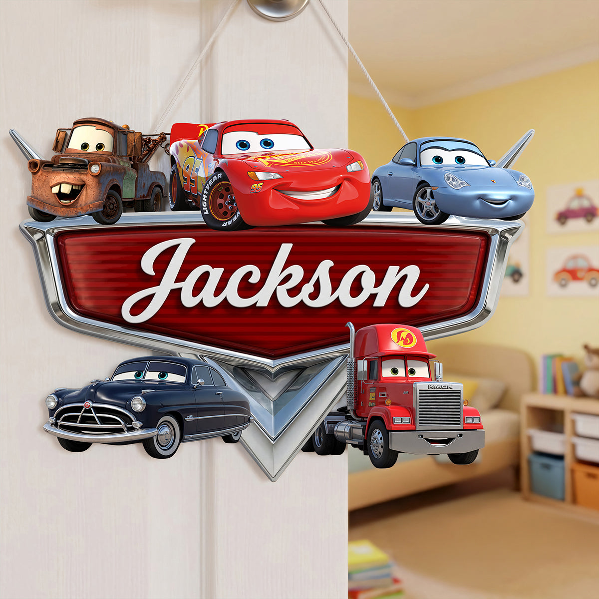 “Race into Fun!” - Personalized Racing Crew Acrylic Sign - Custom Gift for Kids