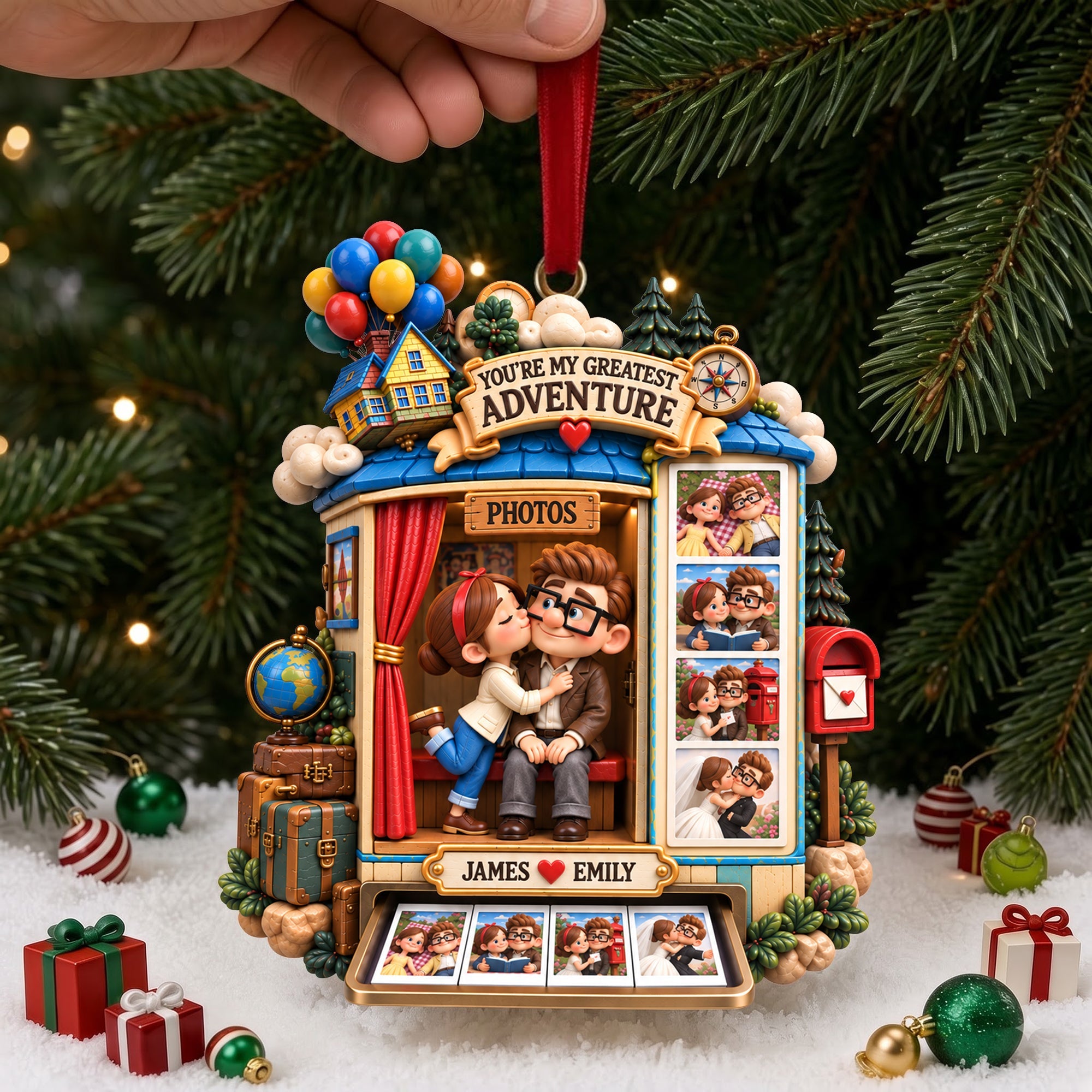 You're My Greatest Adventure - Adventurous Couple Photo Booth Ornament