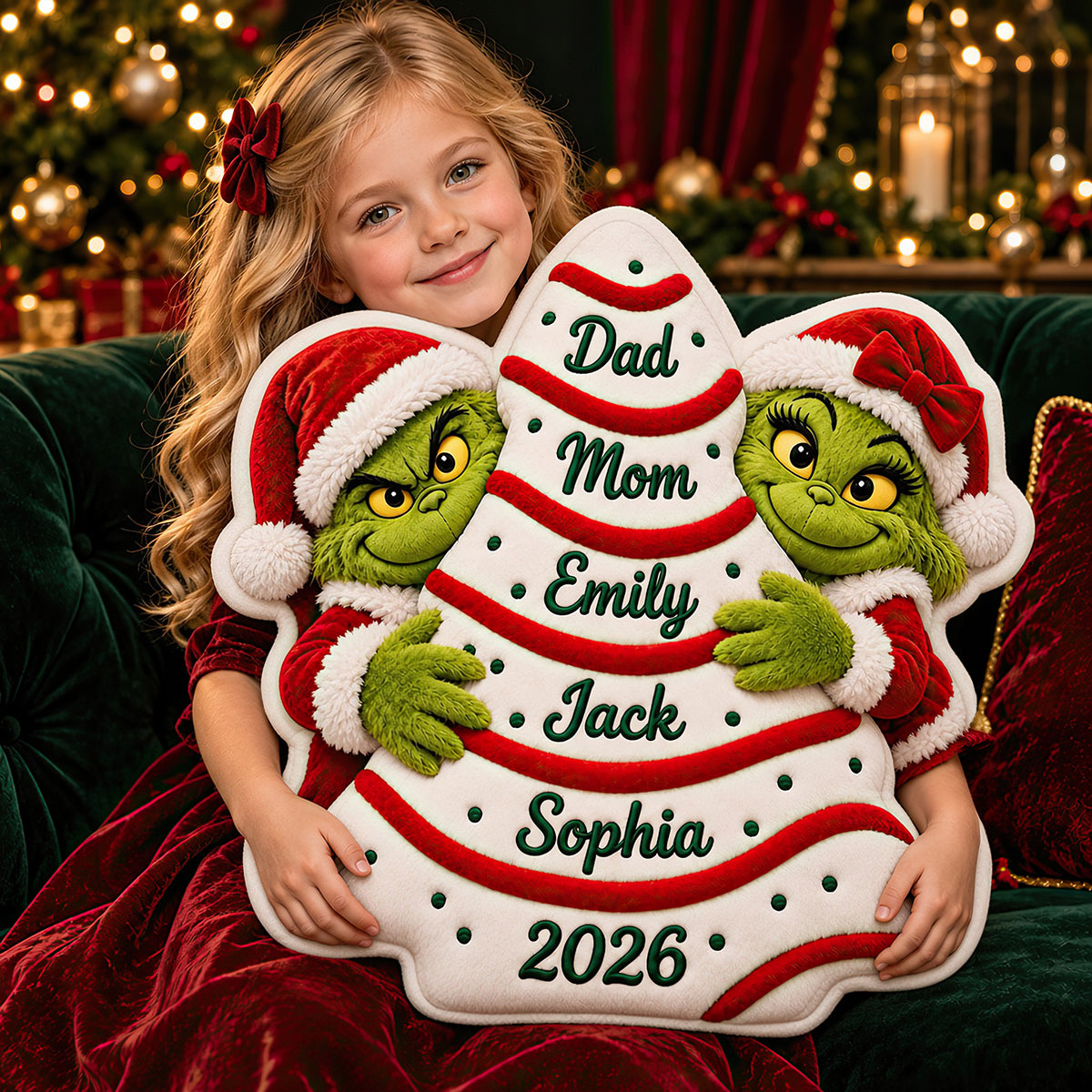 "Celebrate Togetherness this Christmas!" - Family Christmas Tree Pillow - Personalized Gift for Family