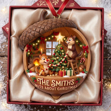 Load image into Gallery viewer, Nuts About Christmas - Personalized Chipmunks Couple Ornament
