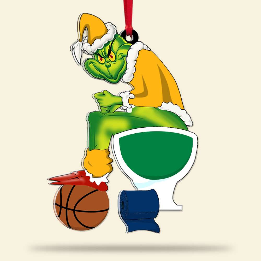 Quirky Basketball Lovers Christmas Ornament - Naughty Rivalry Edition Ornament PopCulturePrints